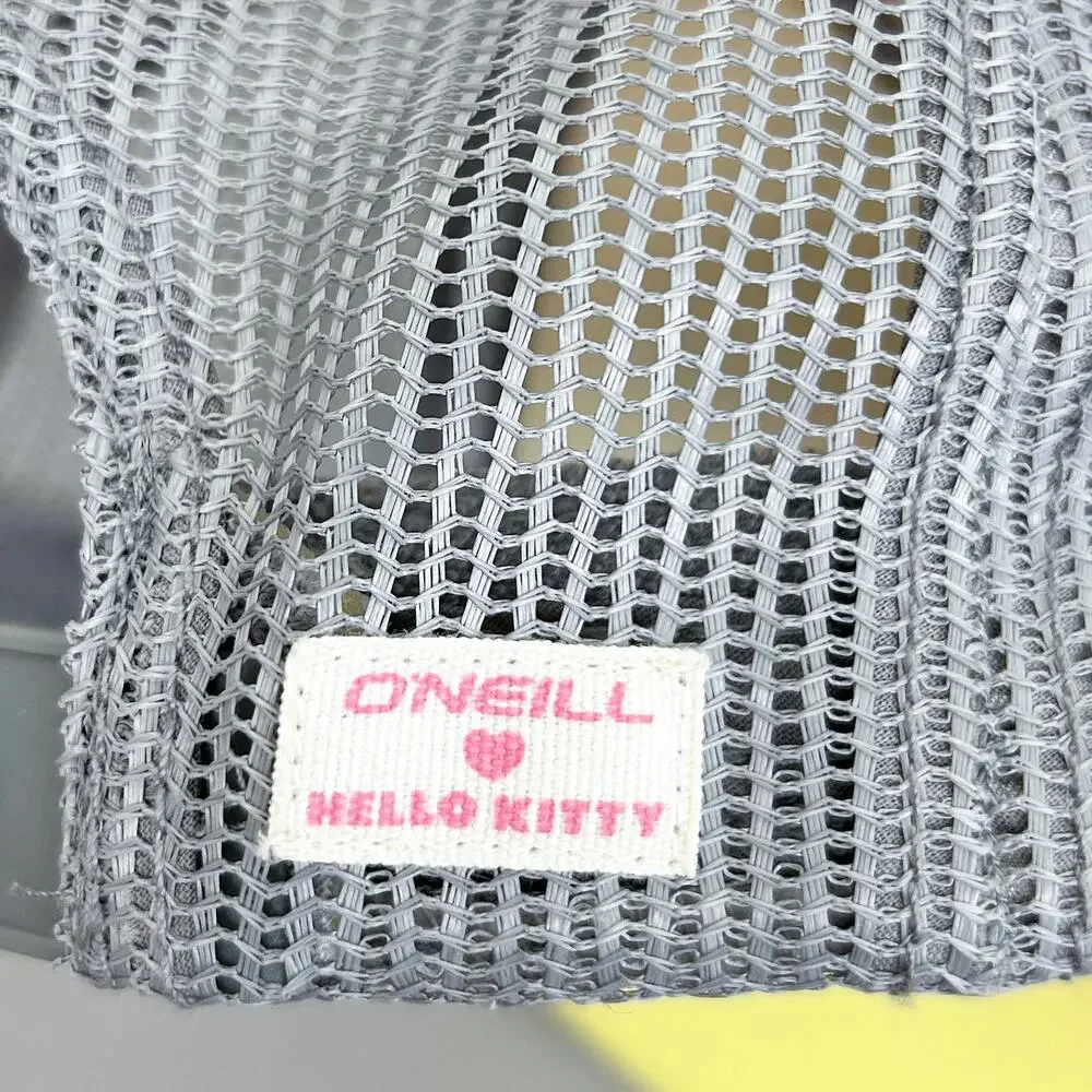 O'Neill X Hello Kitty Yellow Gray Mesh Tropical Surf Child Girl Cap Trucker Hat
